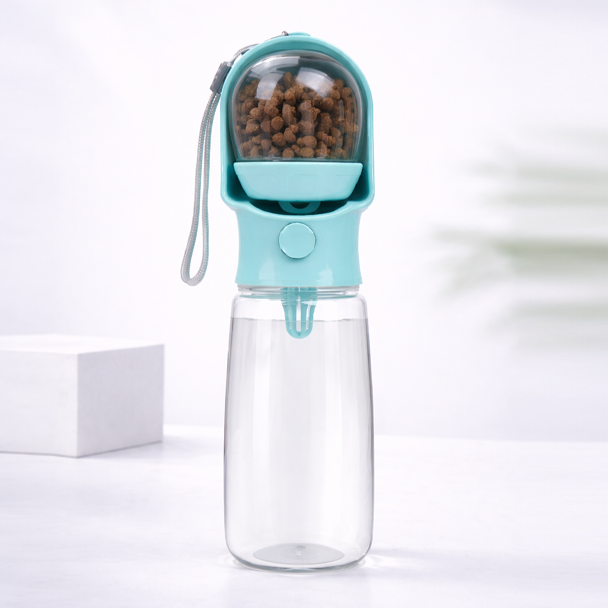 2 in 1 drink & voerfles voor onderweg
