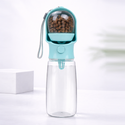 2 in 1 drink & voerfles voor onderweg