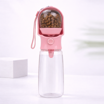 2 in 1 drink & voerfles voor onderweg