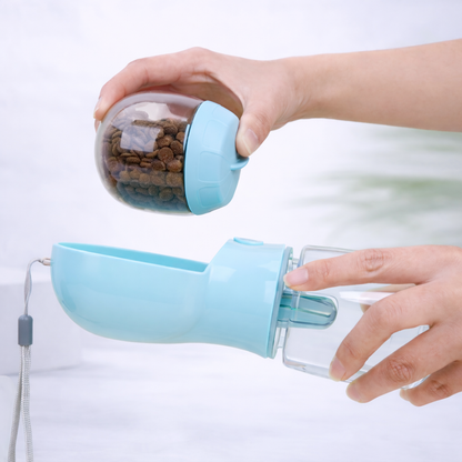 2 in 1 drink & voerfles voor onderweg