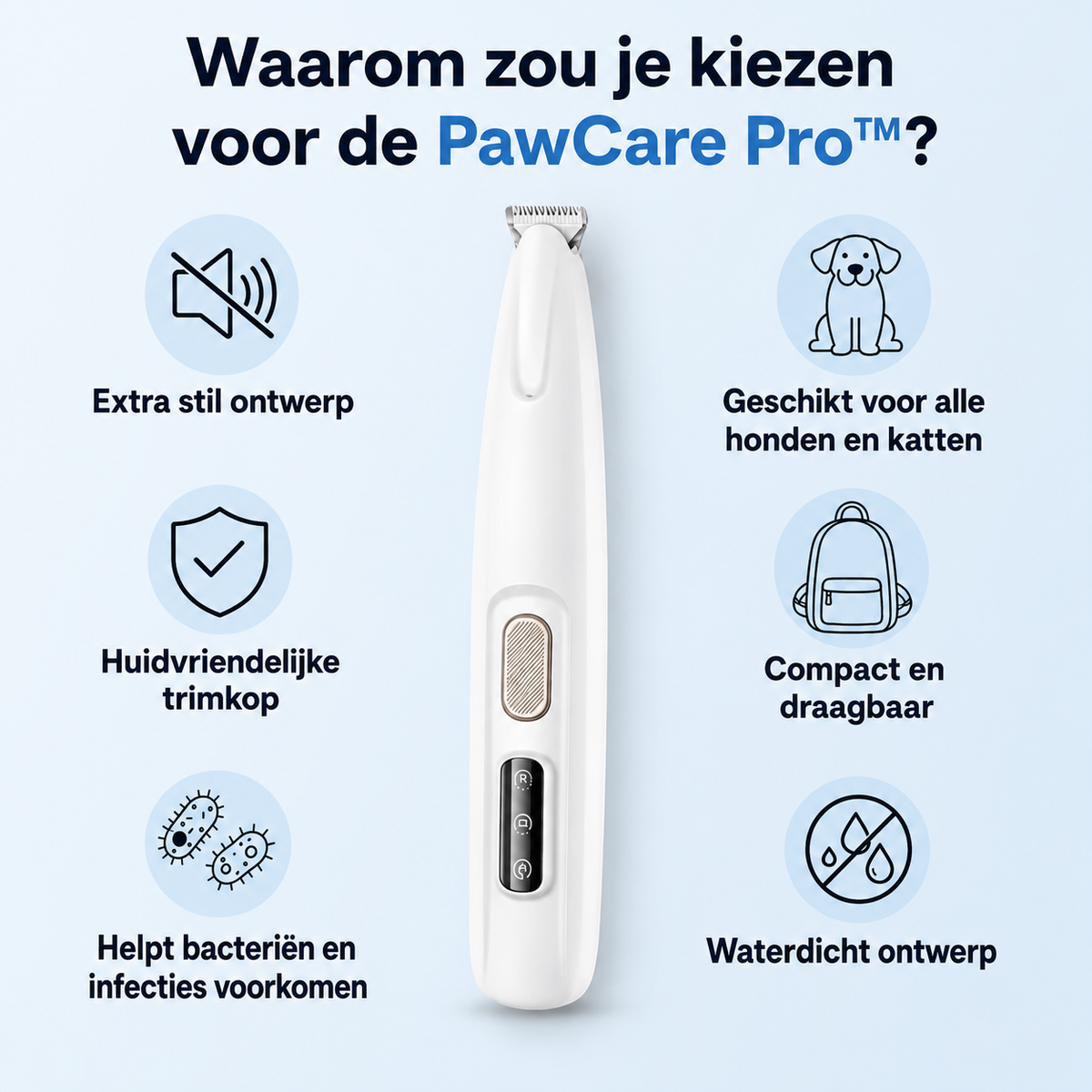 PawCare Pro™ | Stille precisietrimmer voor pootjes en gevoelige zones