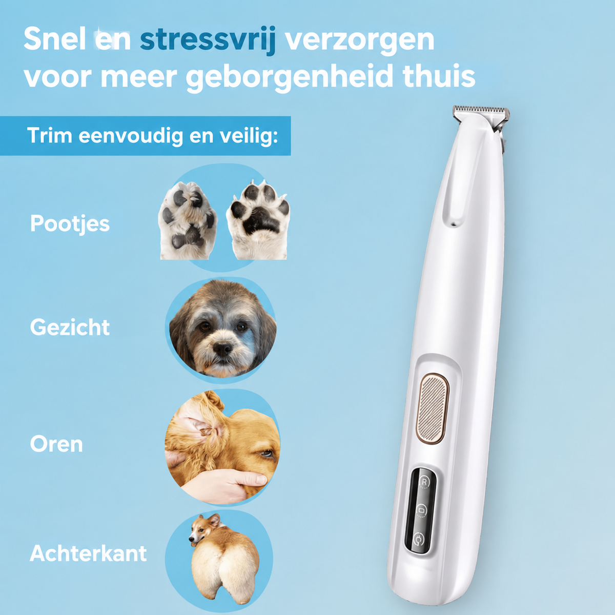 PawCare Pro™ | Stille precisietrimmer voor pootjes en gevoelige zones