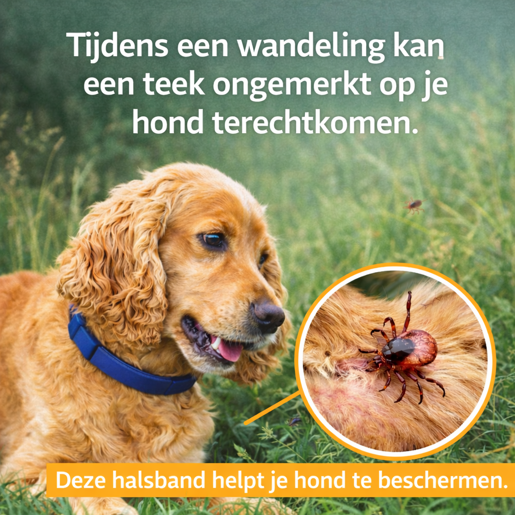Anti-Tekenband voor Honden 1+1 Gratis