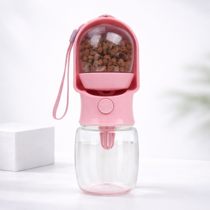 2 in 1 drink & voerfles voor onderweg