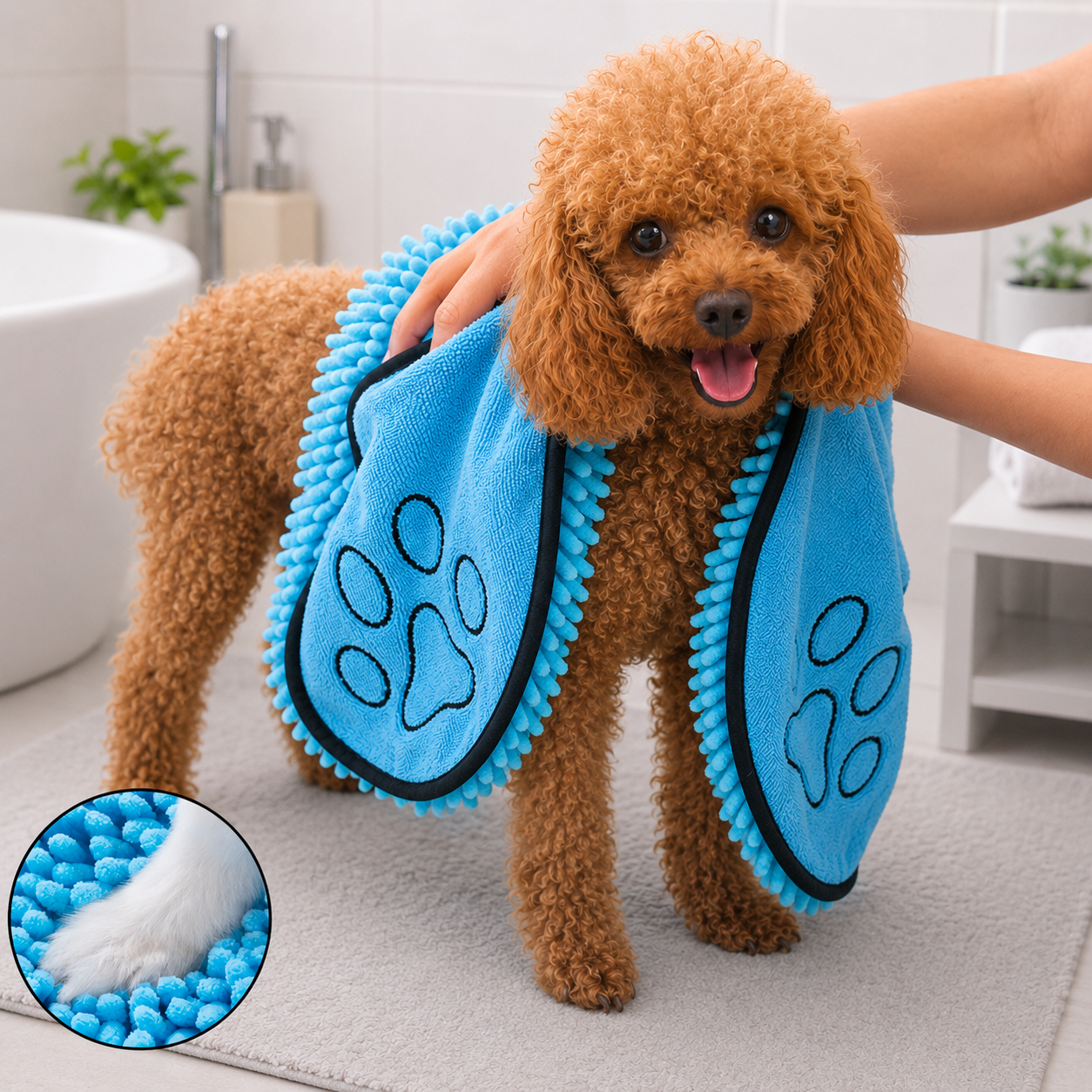 VachtDroger Chenille Handdoek voor Honden