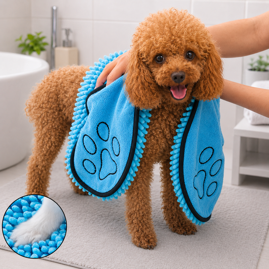 VachtDroger Chenille Handdoek voor Honden